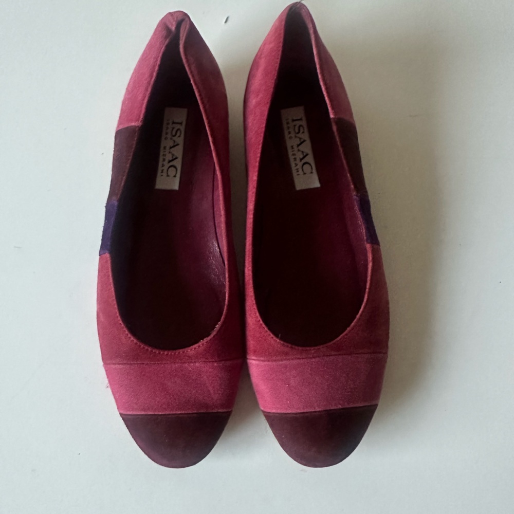 Isaac Mizrahi Vintage Burgandy Pink Purple Suede Ballet Flats 6.5